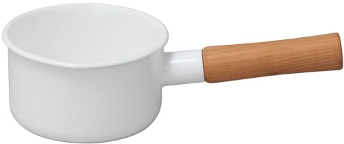 노다호로 밀크팬 12cm 법랑 가스전용 편수냄비 일본제 쿠르르 화이트