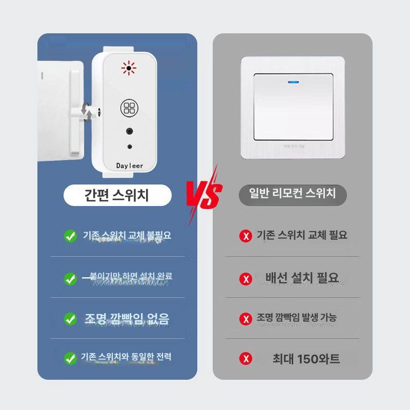 원격 불끄기 대신 불꺼주는 리모컨 기숙사 1인 전등 컨트롤러 무선 1개 RF 대형 1개 벽통과형 - 상세 이미지 5