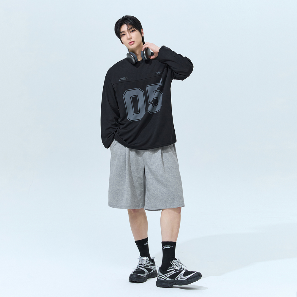 블랙몬스터핏 쿨 매쉬 럭비 오버핏 저지 롱슬리브 메쉬 헬스티셔츠 긴팔 빅사이즈 짐웨어 이미지 7