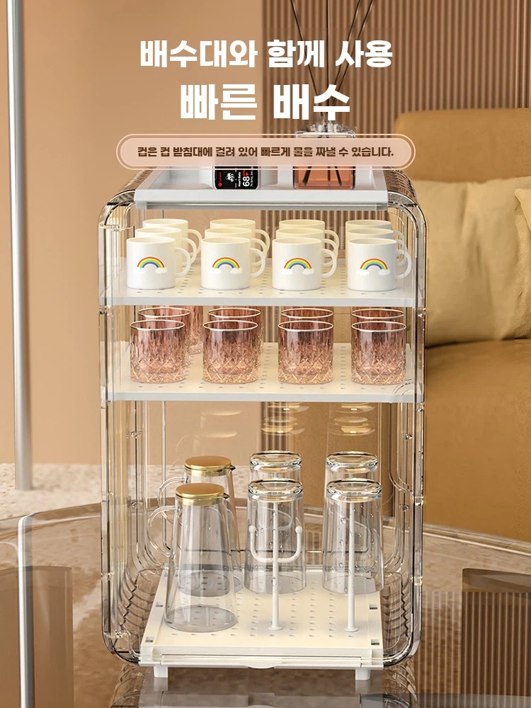 투명 컵 정리대 머그컵 물컵 선반 홈카페 컵정리대 머그잔 이미지 6