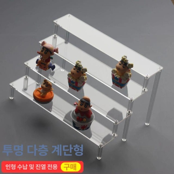 프리미엄 계단형 4단 아크릴 피규어 보관함 디스플레이 거치대 25 x 23.2 20cm 맞춤형 계단 - 상세 이미지 4