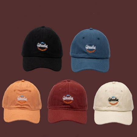 심플 문구 자수 스냅백 면 볼캡 일상 외출 자외선 차단 조절 가능 모자