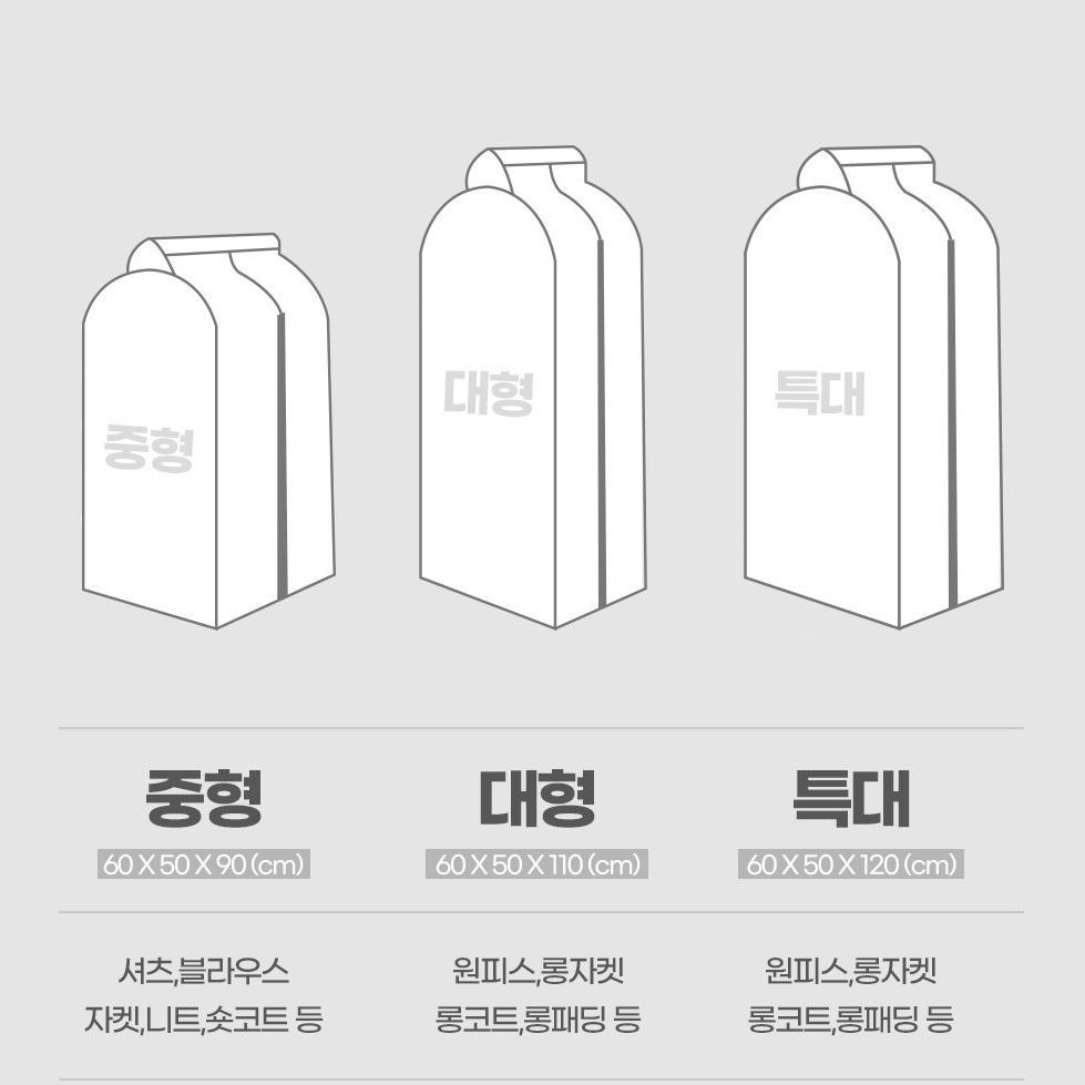 먼지차단 행거가리개 지퍼방식 옷보호 옷 오염방지 의류커버 옷커버 이미지 7