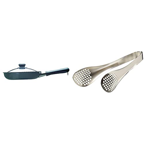 야나기소리 일본제 마그마 플레이트 철 후라이팬 25cm IH 대응 뚜껑 포함 일본제 스테인리스 집게 타공형 전장 22cm 세트