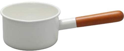 노다호로 밀크팬 12cm 법랑 가스 편수냄비 양구형 일본제 포치카