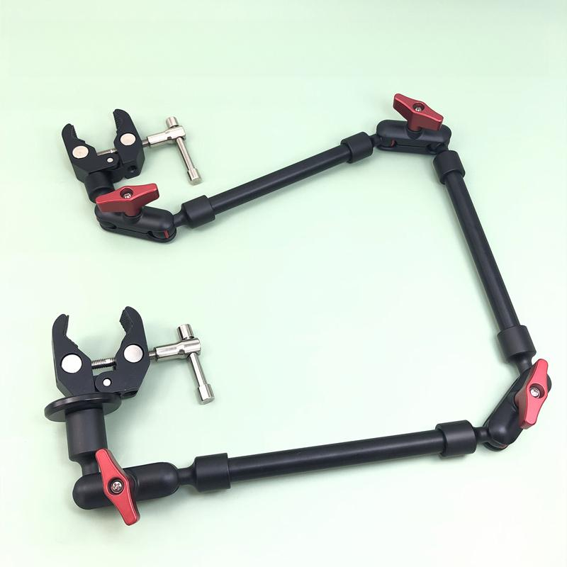 다 관절 집게 클램프 지지대 브라켓 클립 고정 거치대 더블 헤드 중량 클램프 80cm 암 - 상품 이미지