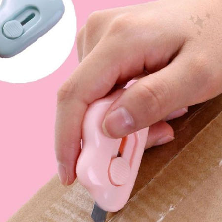 택배 박스 개봉 포장 뜯기 안전 칼날 보호 캡 휴대용 소형 사무실 가정용 커터