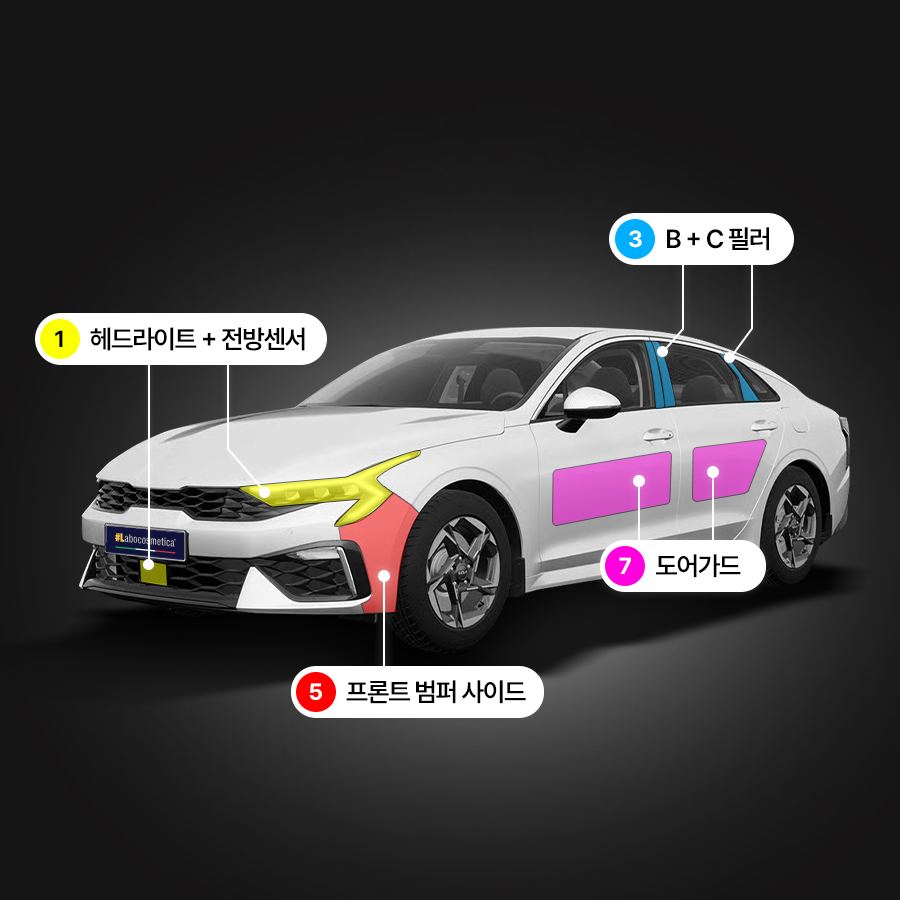 라보코스메티카 기아 K5 FL 헤드라이트 앞범퍼 뒷범퍼 트렁크 PPF필름 부분PPF - 상세 이미지 2