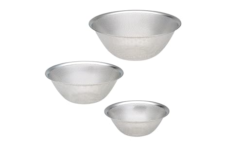 야나기소리 스트레이너 츠바메산조 스테인리스 채반 19.23.27cm 세트 일체형 18-8 스테인리스