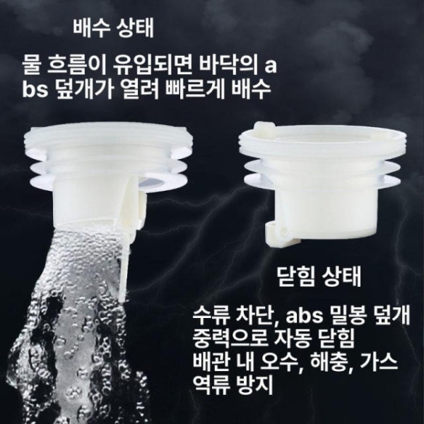 강력막힘방지 세탁기 배수관 커버 역류 방지 주모 바닥 배수구 코어 날파리 차단 하수구 트랩 주모 바닥 배수구 코어 - 상세 이미지 5