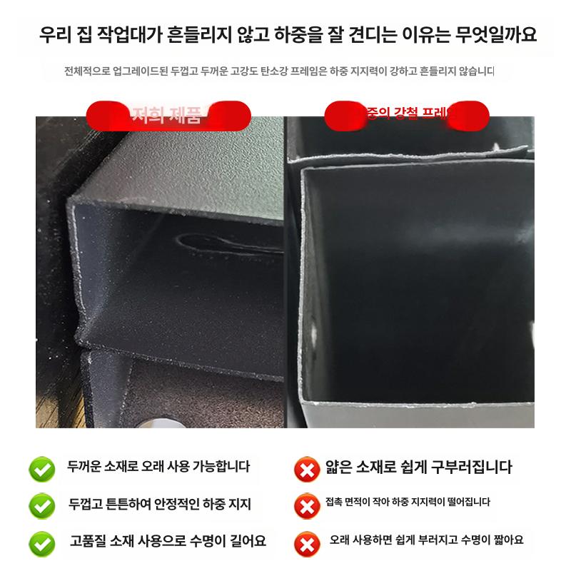 대형 작업대 포장 물류 테이블 검사 작업다이 2단 목공 단층 120x60x74cm - 상세 이미지 3