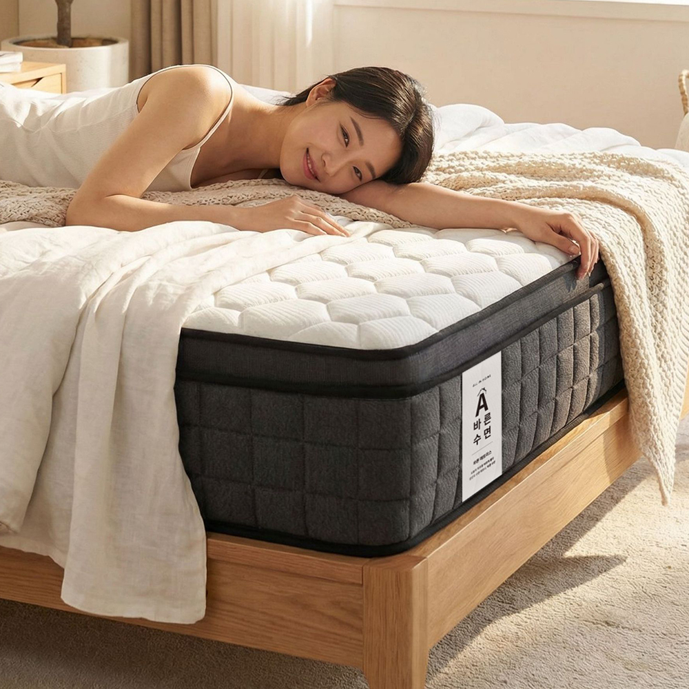 올인홈 침대 매트리스 슈퍼싱글 메모리폼 포켓 스프링 바닥매트 22cm, SS