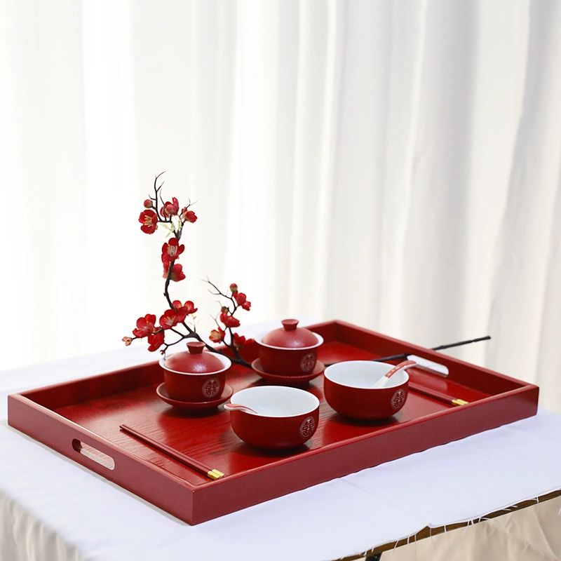 대형 우드 트레이 서빙 업소용 식당 쟁반 베이커리 특대 티 컬러 철제 코너 평평한 50 50x5cm - 상세 이미지 3