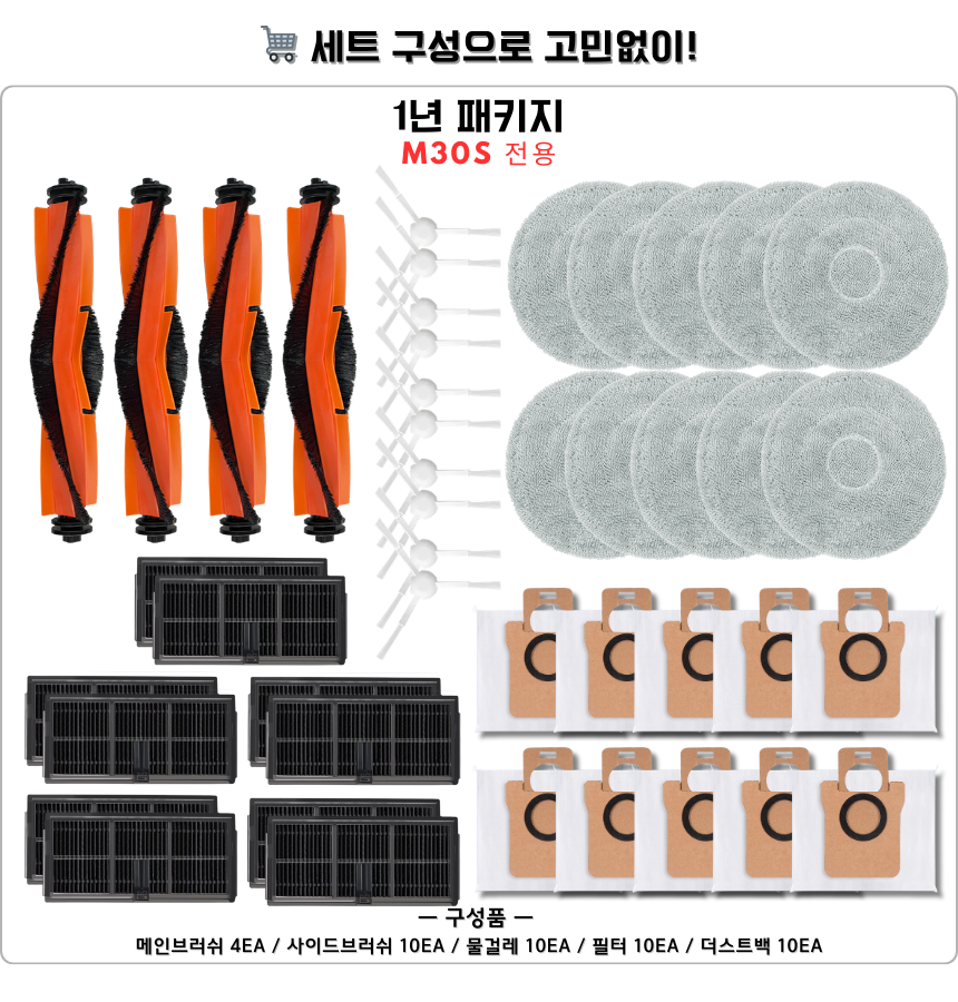[호환] 샤오미 M30S 소모품 고급 물걸레 2EA - 상세 이미지 3