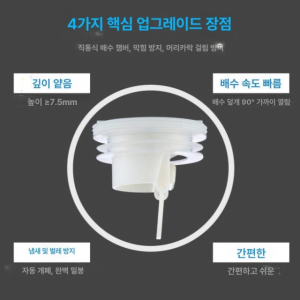 강력막힘방지 세탁기 배수관 커버 역류 방지 주모 바닥 배수구 코어 날파리 차단 하수구 트랩 주모 바닥 배수구 코어 - 상세 이미지 3