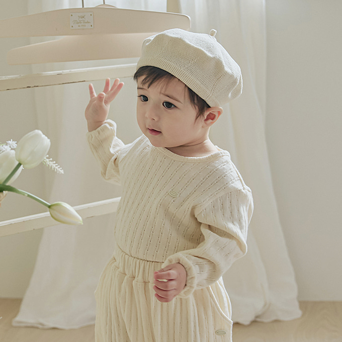 아기 티셔츠 브리 유아 봄 긴팔 크림 기본 데일리 촬영룩 두돌 세살 - 상세 이미지 3