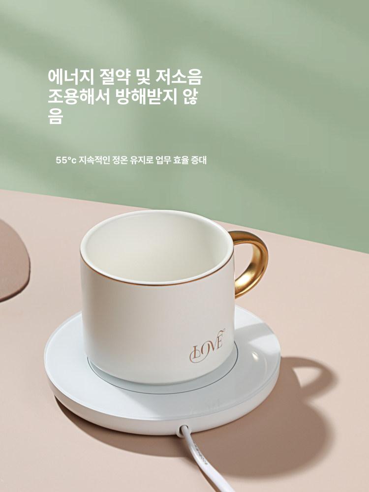 미니 전기 티워머 인덕션 주전자 온열 티포트 사무실 휴대용 가열 화이트 심플 스마트 터치2단40 60 - 상세 이미지 5