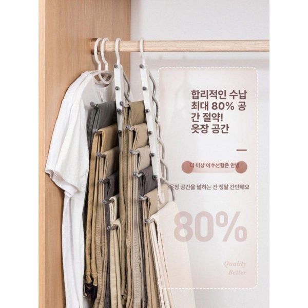 혁신적인 바지정리 행거 접이식 다용도 집게 논슬립 미끄럼방지 1개 1개 - 상세 이미지 2