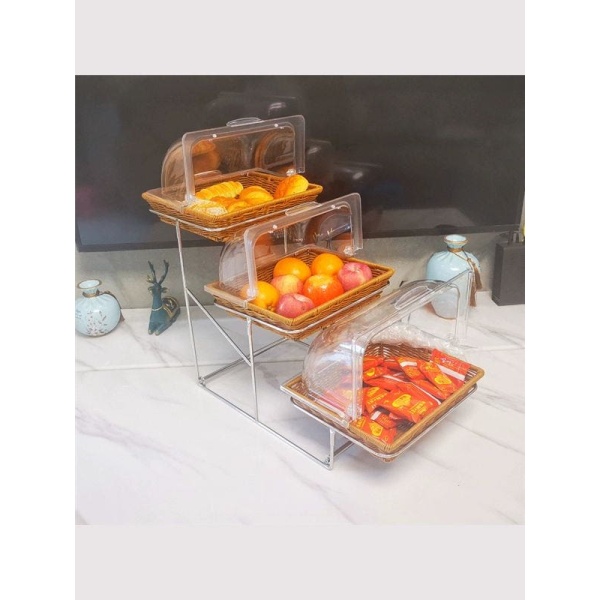 고급 라탄 디스플레이 뷔페 빵 진열 과일 트레이 제과 진열용 브라운 32 x 26x6cm 바구니 브라운 32 x 26x6cm 바구니 - 상세 이미지 3