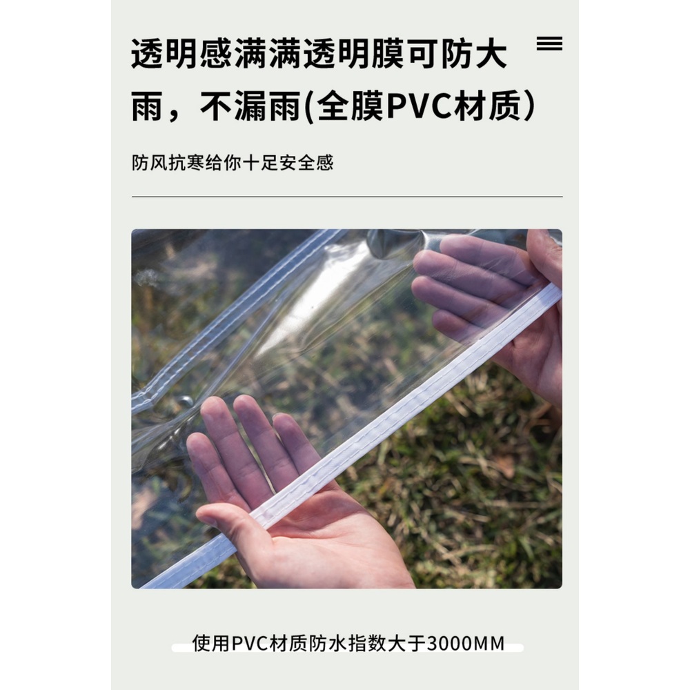 접이식 옥상 창고 간이 농막 소형 천막 투명 캐노피 방수 방풍 야외 가설 테라스 대기실 텐트 1.2x1.2 투명 상단 - 상세 이미지 4