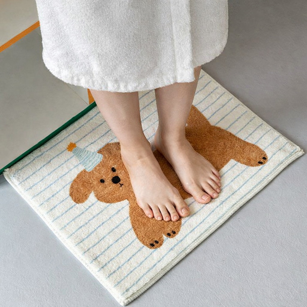 포근한 강아지 발매트 욕실 현관 단모러그 폭신한 물세탁 빨아쓰는 미끄럼방지 논슬립 발판 - 상세 이미지 3