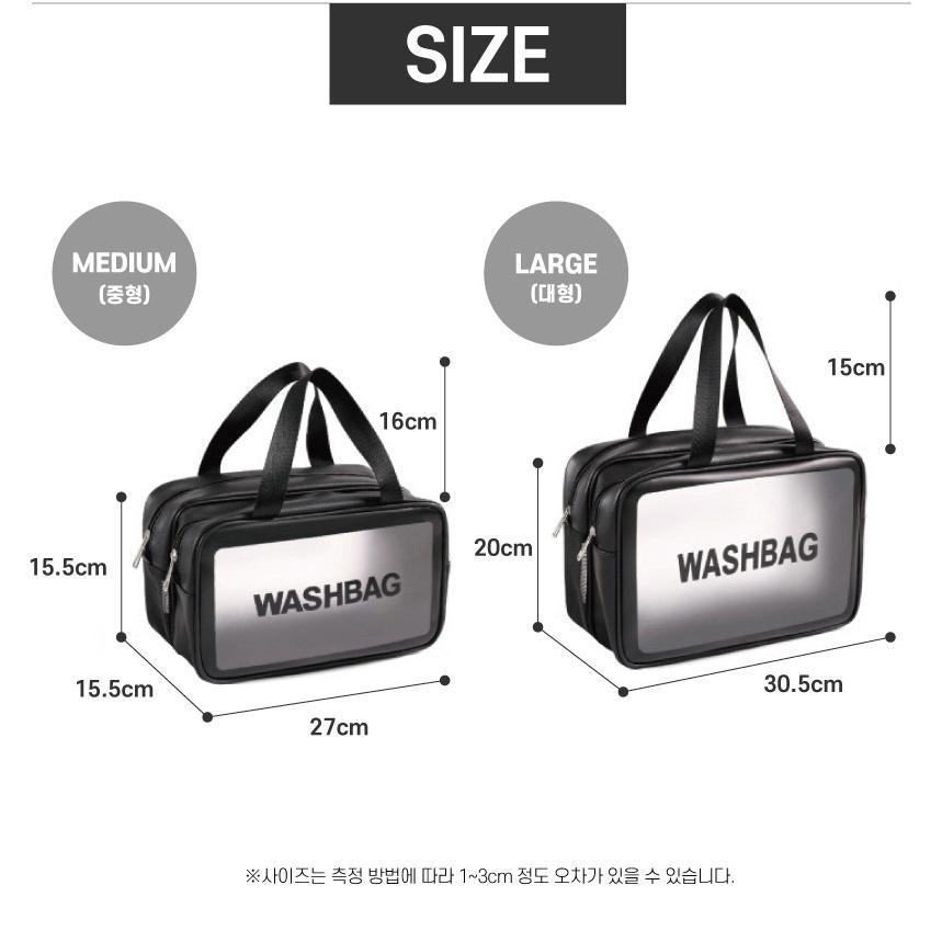 투명 방수파우치 매쉬 수영장워시백 이중분리공간 목욕가방 중형 대형 수영 비치백 이미지 6