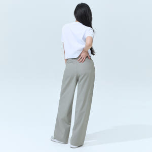 블랙몬스터핏 여성 세미 쿨 스판 와이드 팬츠 편한 트레이닝 밴딩 바지 봄... 착용 후기 | 사이즈/핏 총정리 - 상품 이미지 3