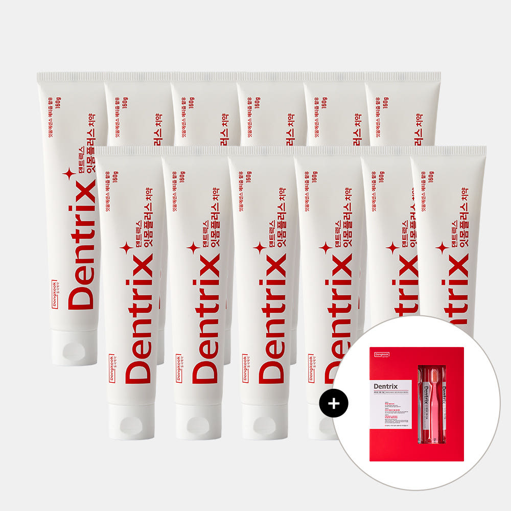 동국제약 덴트릭스 잇몸플러스 치약 / 잇몸케어 및 구취개선 효과 160g, 12개 제품 이미지