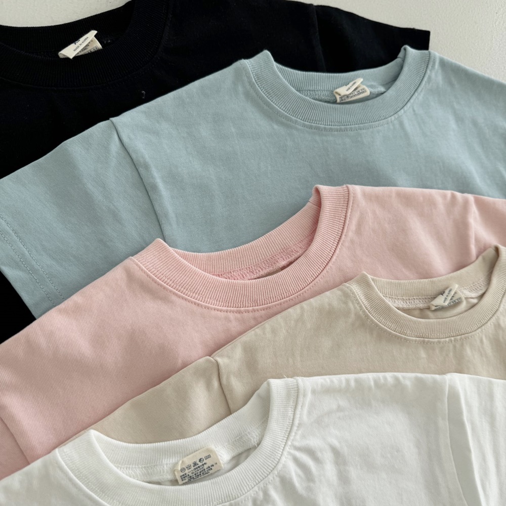 주니어 무지 반팔티셔츠 XS-XL - 상세 이미지 3