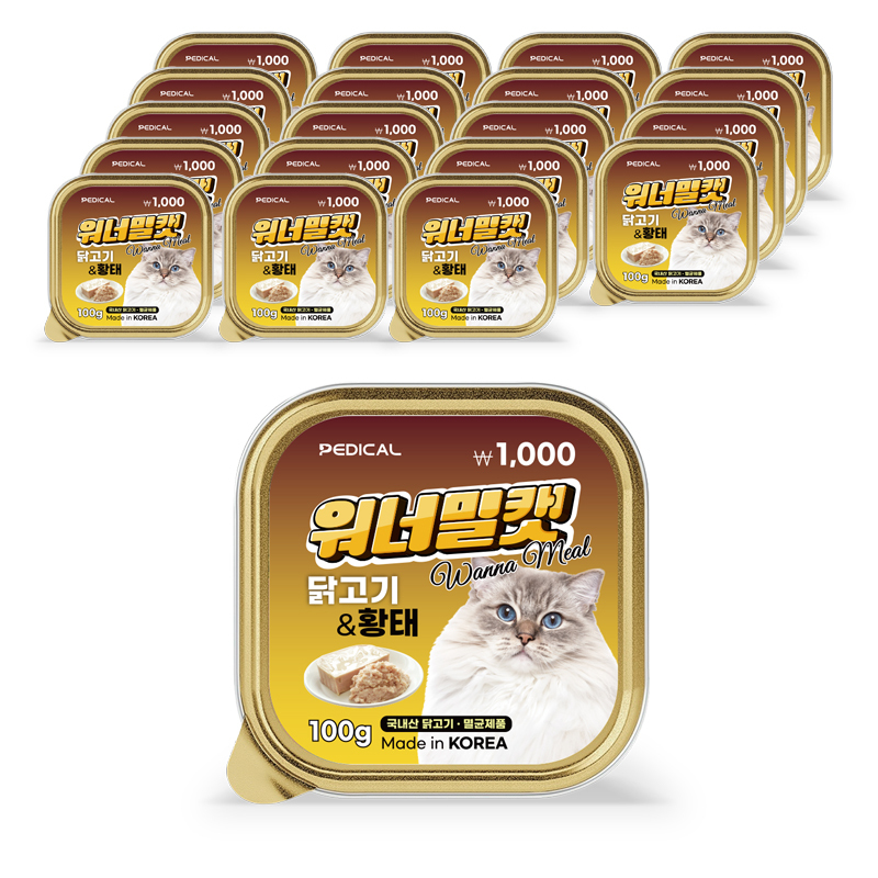 워너밀 고양이 습식사료 닭고기&황태 100g 20p - 상품 이미지