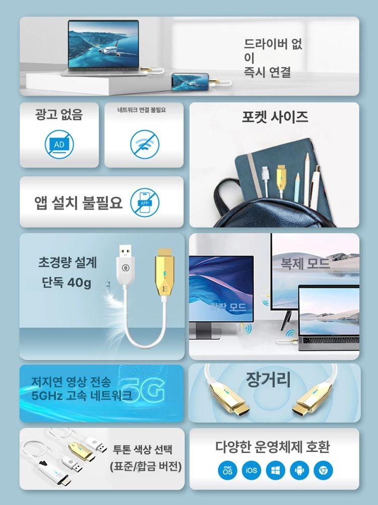 무선 hdmi 송수신기 4k 송출기 고화질 비디오 연결 40m 합금 버전 - 상세 이미지 2