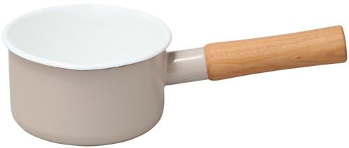 노다호로 밀크팬 12cm 법랑 가스전용 편수냄비 일본제 쿠르르 베이지