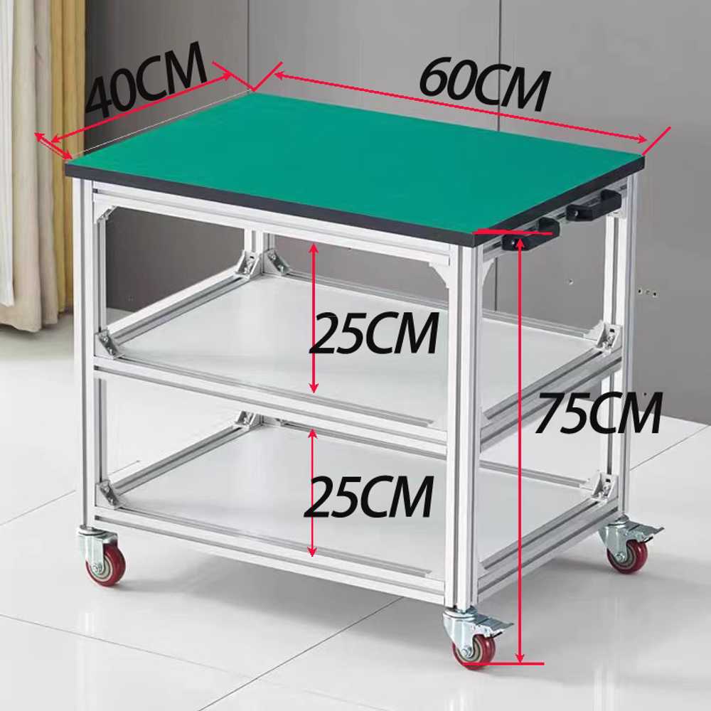제전 카트 알루미늄 방지 정전 용 이동식 테이블 작업대 60x40x75 이미지 7