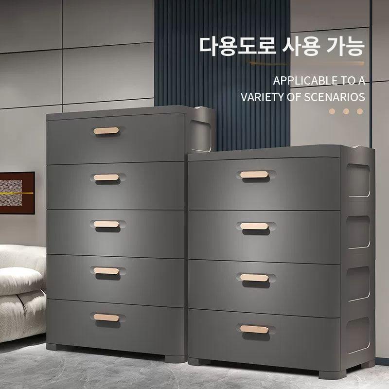 오단서랍장 5단 1000 키큰 4단 플라스틱 튼튼한 핑크 오단 광폭 모듈 철재 드레스룸 - 상세 이미지 2