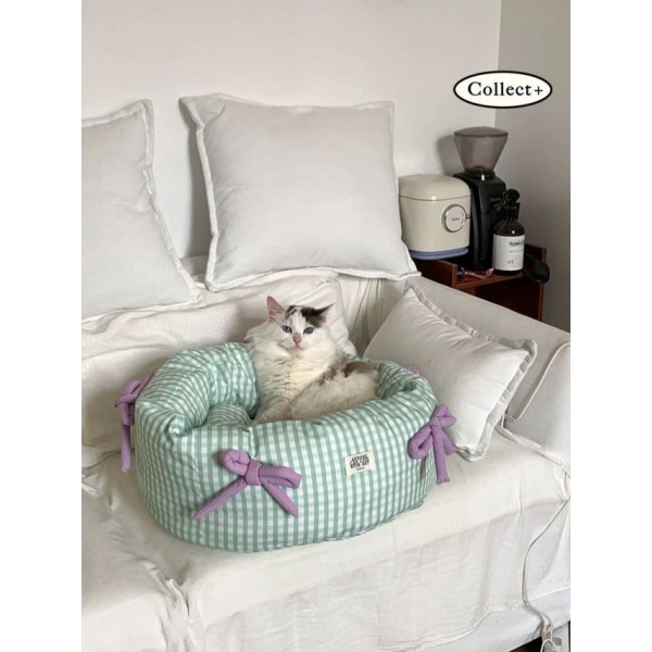 사랑스러운 리본 프릴 그린와일드 체크 민소매 데이트룩 블라우스 예쁜 7.0kg 이하 그린와일드 7.0kg 이하 - 상세 이미지 3