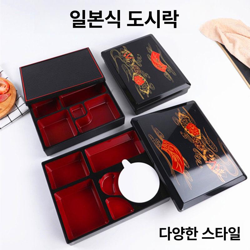 일본찬합 피크닉 벤또 소풍 일본도시락통 감성 직장인 큰 우드 패턴 도시락통 그릇없음 - 상세 이미지 3