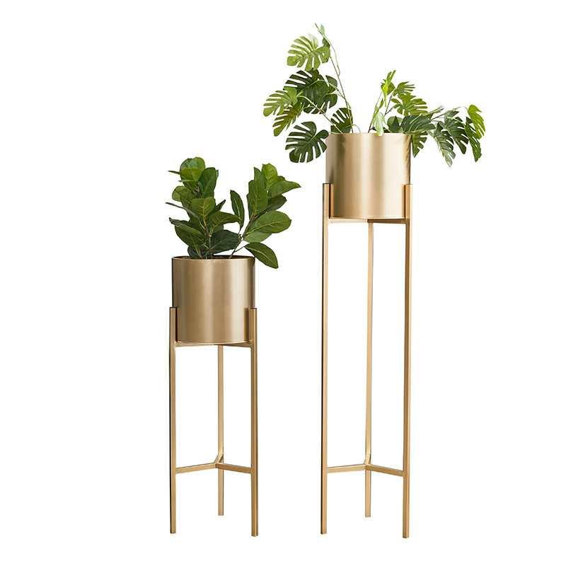금속 화분 원형 대형 철제 럭셔리 원통형 야외 S 조경 골드소형 20x20x60 - 상세 이미지 5