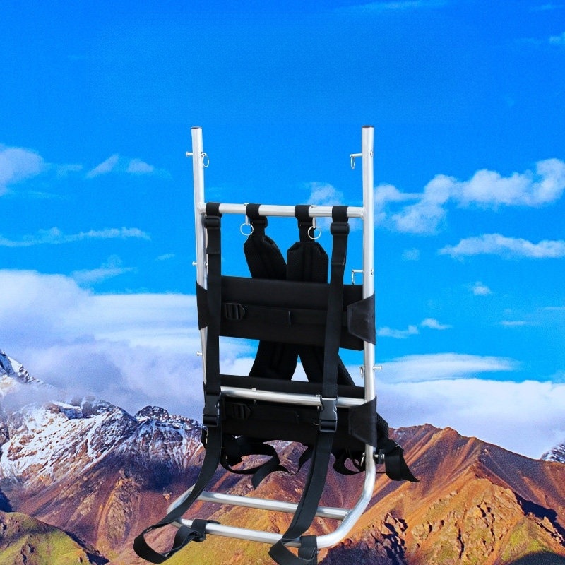 산악 지게 하이킹 초경량 알루미늄 합금 접이식 튼튼한 프레임 등산 캠핑 백패킹 중량물 - 상세 이미지 3