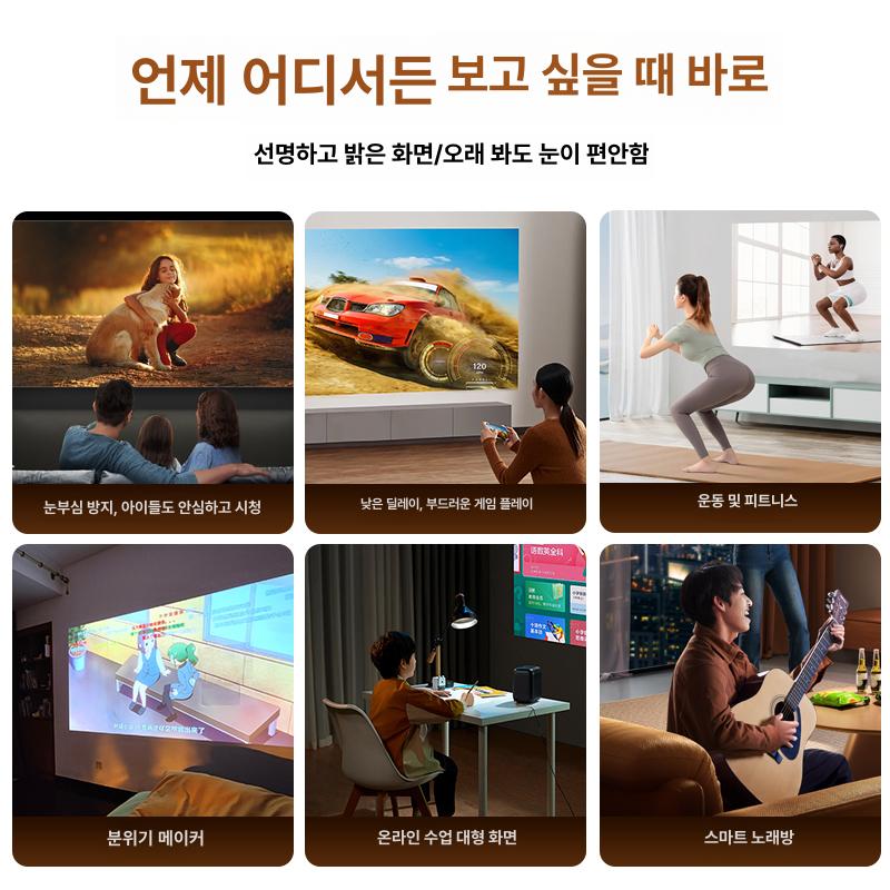 미니 컴팩트 스마트 4K 프로젝터 빔 휴대용 HY300 스마트 [스마트시스템+모바일프레젠테이션] 기본구성 - 상세 이미지 5