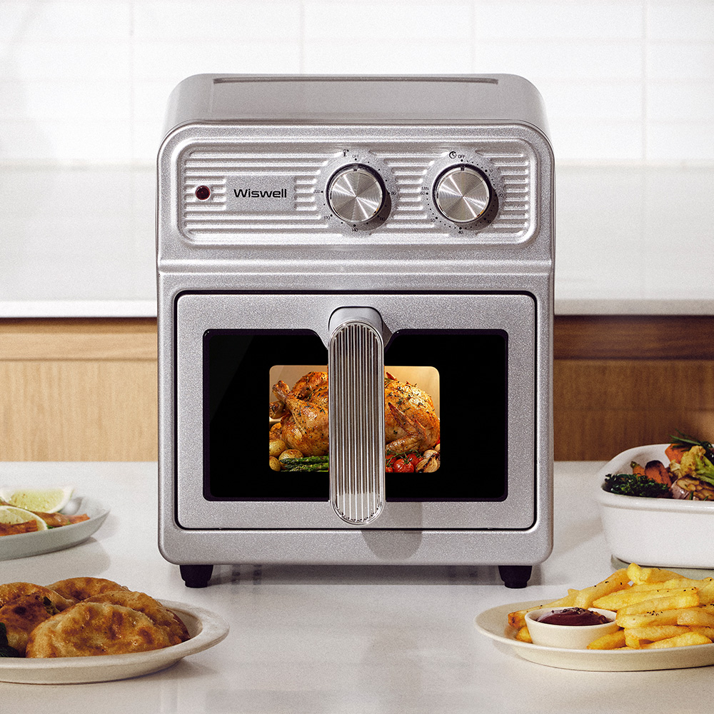 위즈웰 스테인리스 듀얼히팅 에어프라이어 뒤집지 않는 바스켓형 6L 대용량 WA8206 제품 이미지