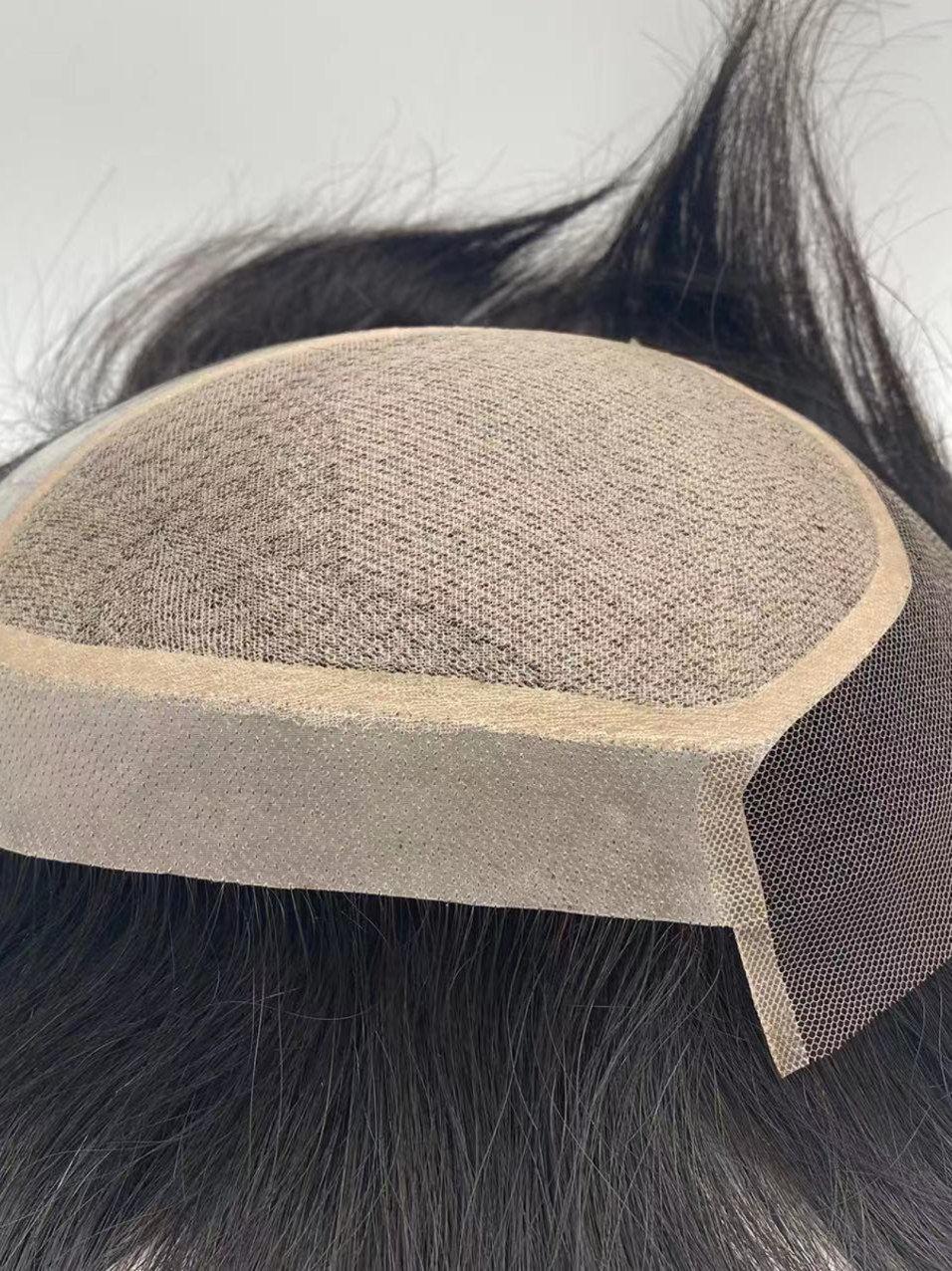 정수리가발 접착식 남자 메쉬 남성 파마 짧은 통풍 13x18cm - 상세 이미지 4