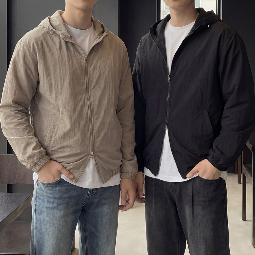 1+1 남자 아노락 바람막이 봄 바람막이 간절기자켓 - 상품 이미지