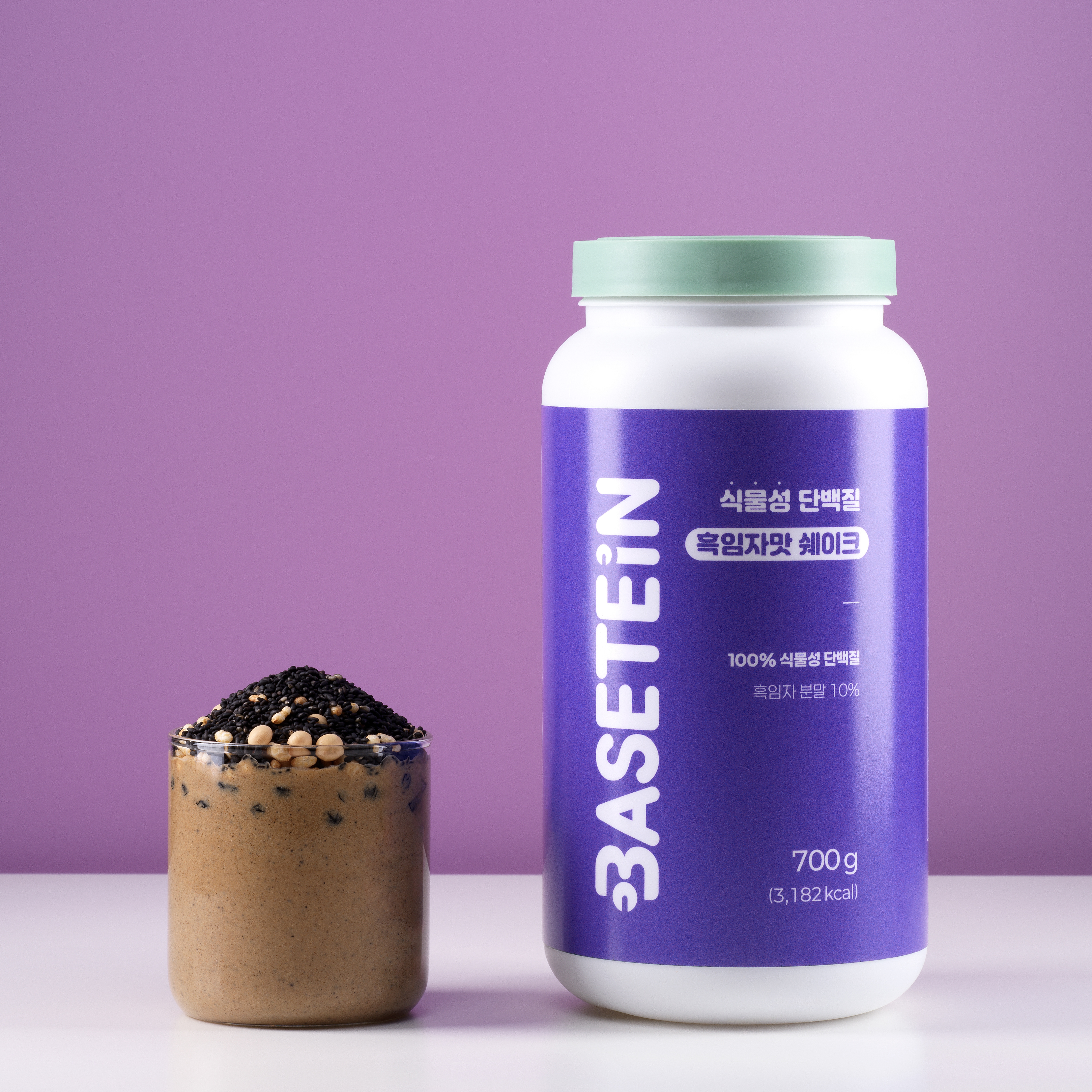 베이스틴 식물성 단백질 파우더 쉐이크 식사대용 보충제 꼬숩은 흑임자맛, 700g, 1개 이미지 1
