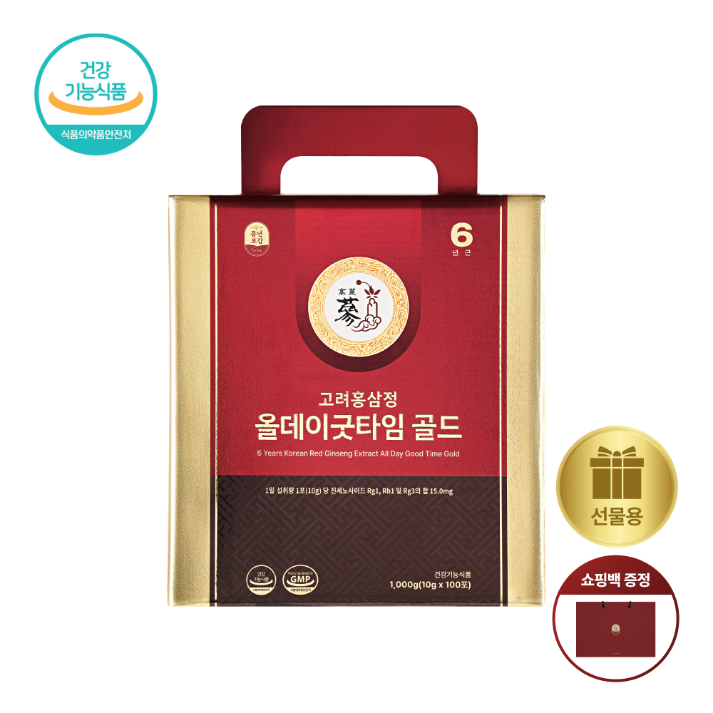PNBG 풍년보감 고려홍삼정 진액 올데이굿타임 골드 홍삼스틱 홍삼선물세트 100포, 1개 제품 이미지