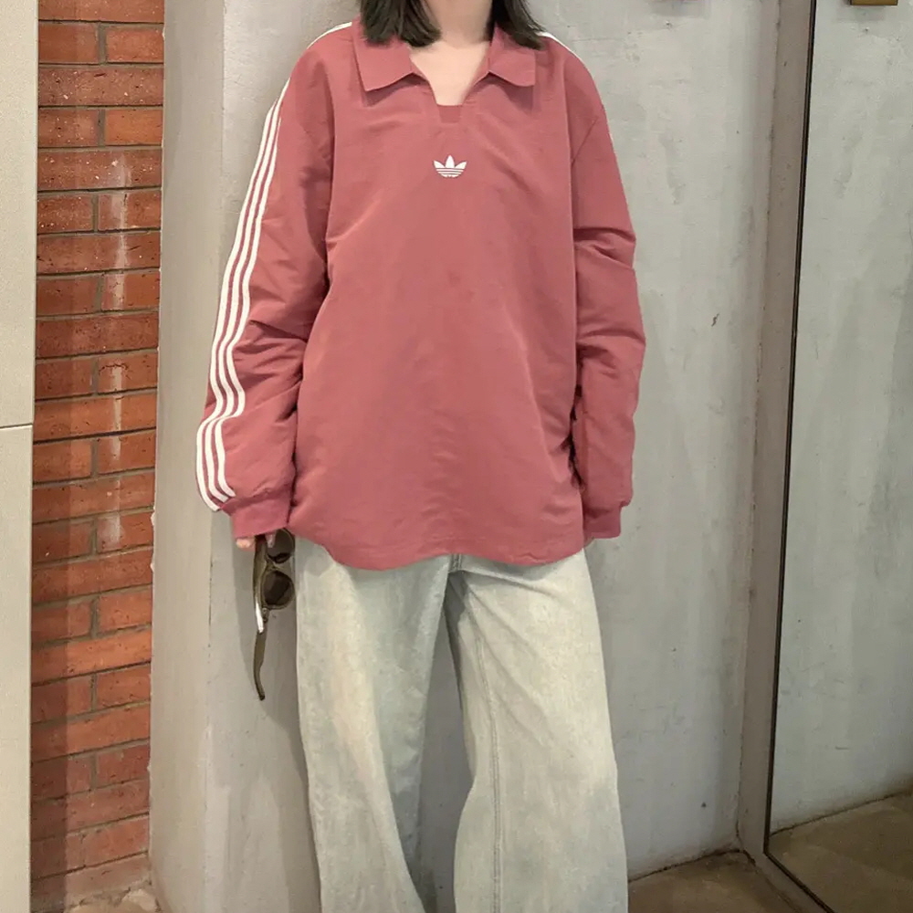 아디다스 오리지널 럭비 폴로 피케 카라 남녀공용 티셔츠 긴팔 레드 IY7375 - 상품 이미지