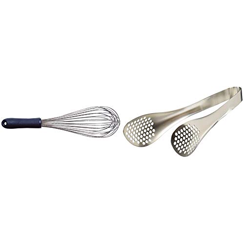 야나기소리 일본제 거품기 전장 30cm 일본제 스테인리스 타공 집게 전장 22cm 세트