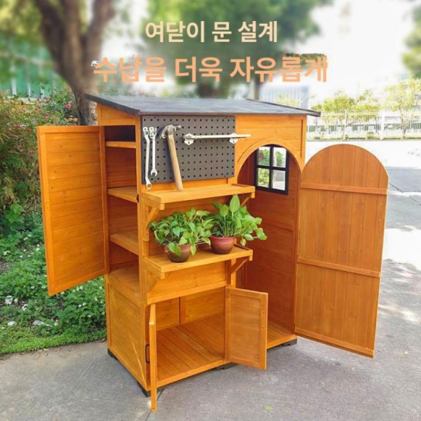 프리미엄 야외 수납함 농기구 보관함 텃밭 전원주택용 풀기능 온실형 수납장 간이 창고 풀기능 온실형 수납장 - 상세 이미지 2