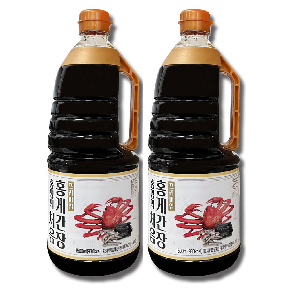 홍영의 프리이엄 처음 홍게간장 1.5L 2개, 백간장 100ml 4개 - 상품 이미지