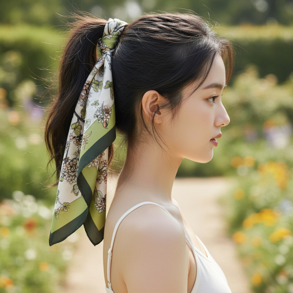 여성 봄 가을 쁘띠 사각 스카프 3개 세트 이미지 7