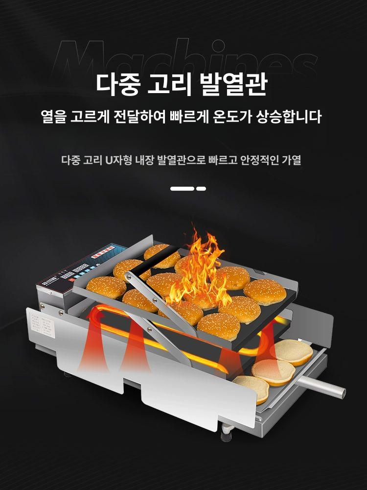 업소용 번 토스터 데우기 베이커리 햄버거 열판기 알루미늄 판 소형 기계식 - 상세 이미지 5